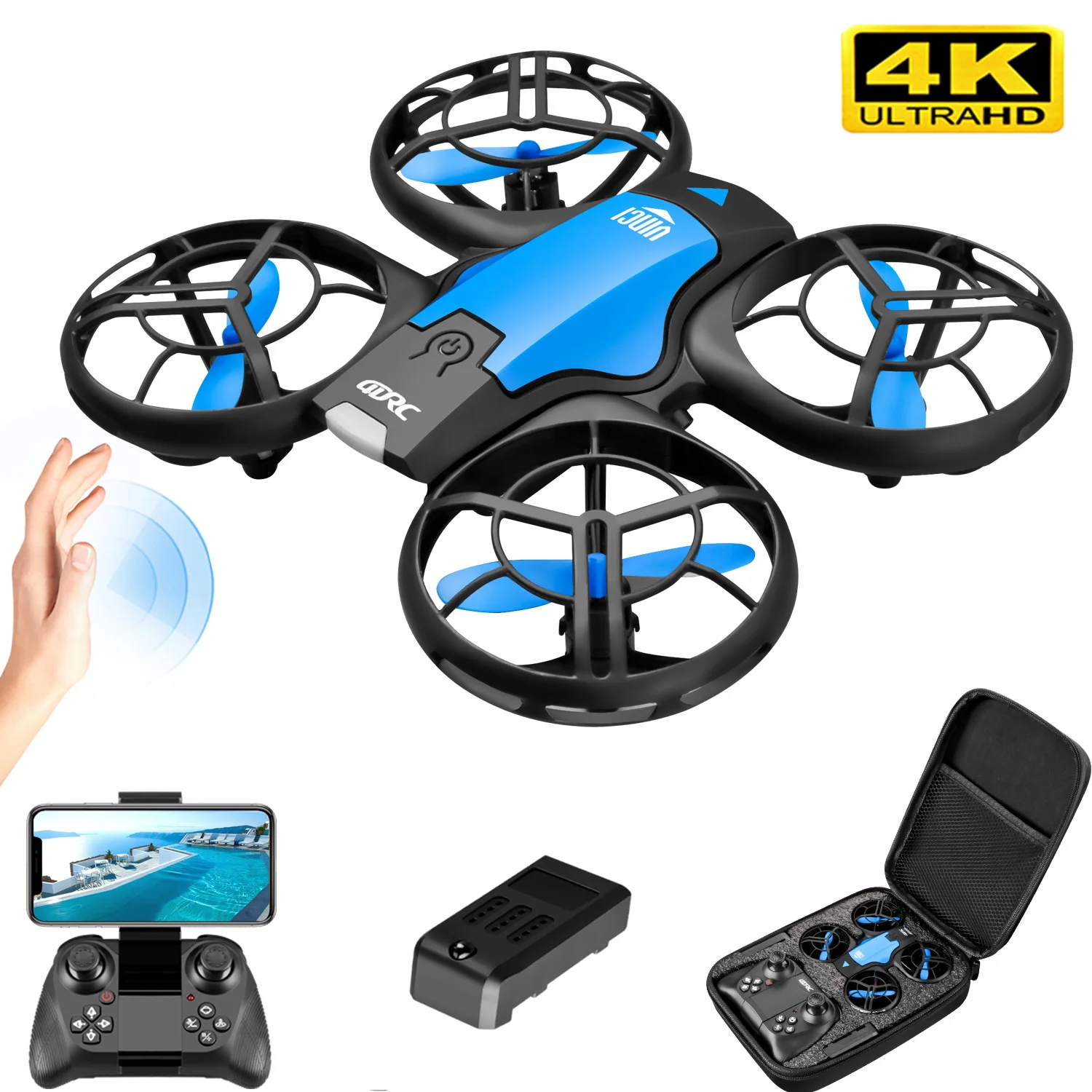 Novo Mini Drone V8 4K Profissi - Rc Helicopter Case avaliação e preço